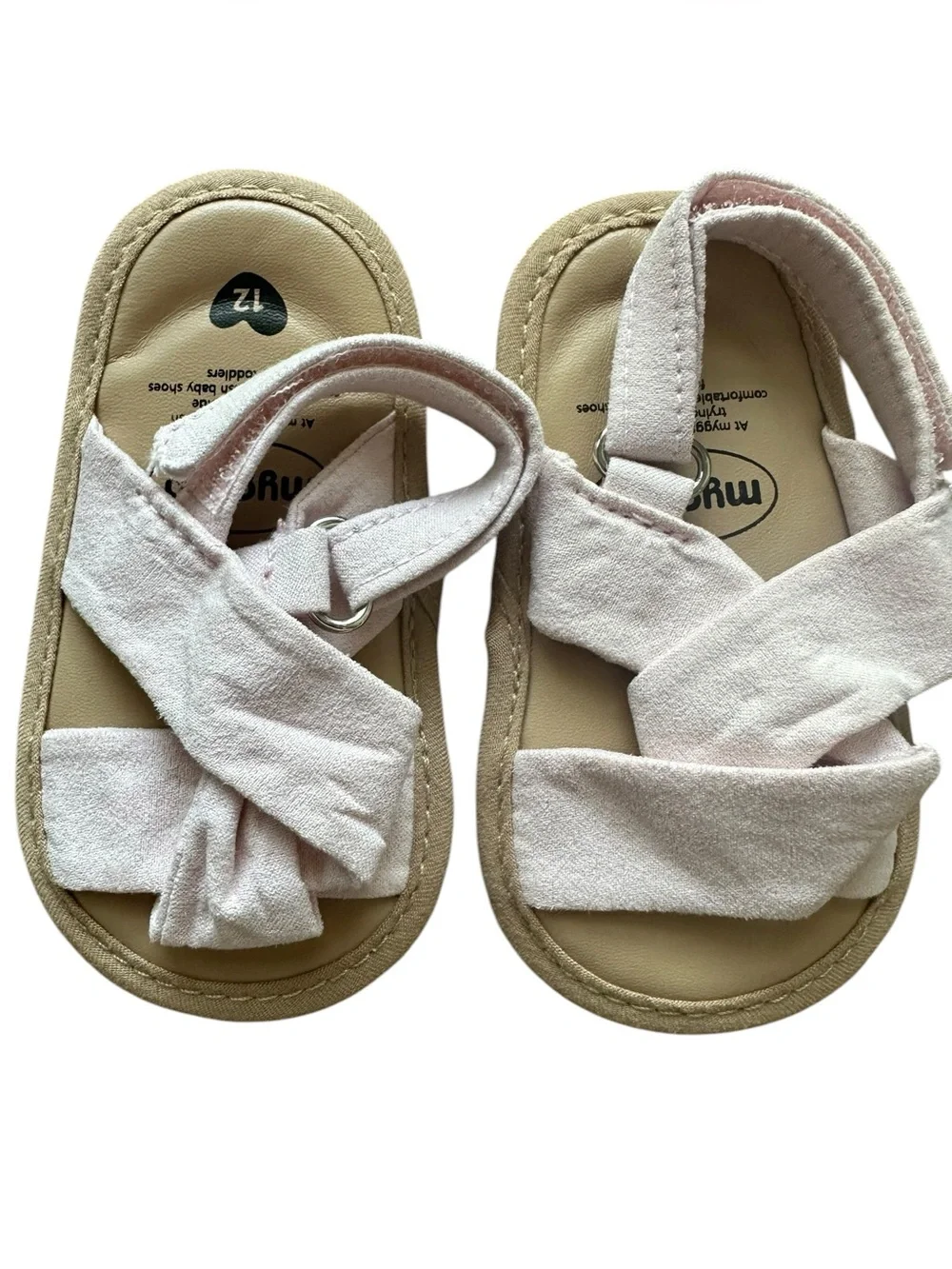 Myggpp pink and white baby sandals (2 sets)